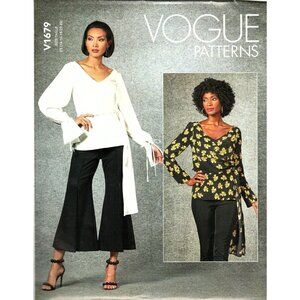 Vogue V1679 Misses 14 to 22 Surplice Blouse Pullover Top Uncut Sewing Pattern
